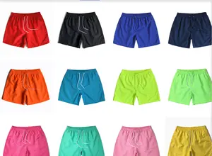 Leisure Shorts Custom Print Logo Blank Colorful Knitted Shorts Men Loose Beach Shorts For Men