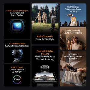 Osmo Pocket 3 4K Pocket Camera with 1 Inch CMOS Sensor 3 Axis Stabilization and Stereo Recording for Vlog - Product Image 5