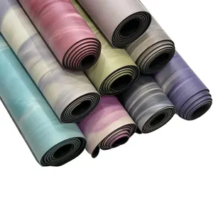 Umicca Fabriek Gouden Leverancier Eco Vriendelijk Personaliseren Luxe Droge Regenboog Zwarte Pu Rubber Yoga Mat