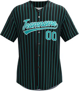 Maillot de baseball à col en V personnalisé cousue_imprimé chemises boutonnées personnalisées uniforme de sport pour hommes femmes jeunes noir et rouge - Product Image 2