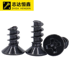 براغي ذاتية اللولبة من الفولاذ المقاوم للصدأ 304 مطلية بالزنك الأسود، رأس مسطح متقاطع غاطس، M1 M2 <span class=keywords><strong>2.3</strong></span> M2.6.6 - Product Image 5