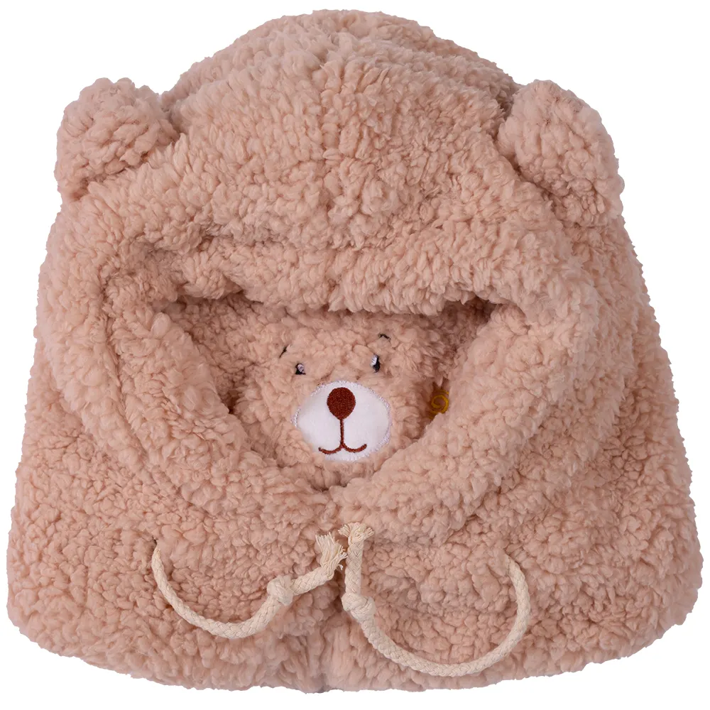 כל-להתאים חמוד דוב אוזן כבש כובע קטיפה פשוט קוריאני חורף רכיבה לעבות חם Windproof מסכת צעיף אחד-חתיכה חמודה דוב כובע