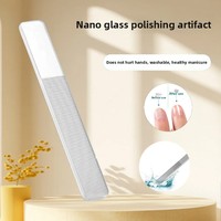 Lime à ongles en verre, kit d'outils de manucure avec têtes carrées, rondes et pointues, résistante à l'eau, douce pour les mains