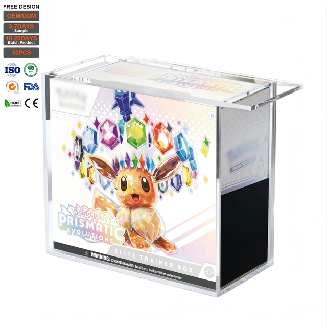 ETB Acrylic Case Magnetic with 99%UV Protection TCG Elite Trainer Box Booster Collection Closure Storage Box for Pokemon Card