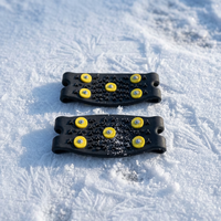 Crampons antidérapants recouverts de caoutchouc, pointes à neige légères et durables, faciles à mettre et à enlever, noir et rouge, marque YTD pour la course à pied et les sports sur glace