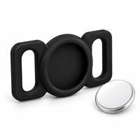 Support en silicone pour AirTag, compatible avec collier de chien, sangle de bagage, étui de protection à chargement arrière avec double fente pour un ajustement sécurisé