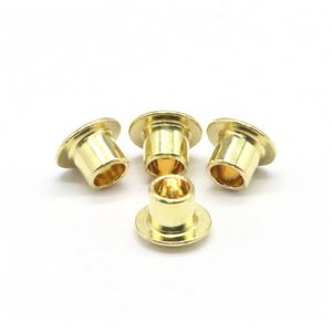 Rivet semi-tubulaire en laiton et cuivre, tête ronde 6,5x4x3,5 mm, norme ISO, finition polie pour assemblage électronique de circuits imprimés - Product Image 1