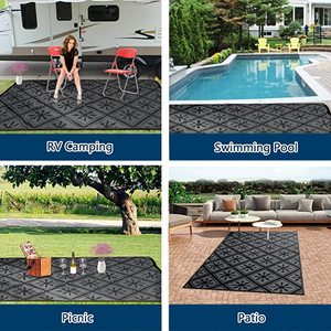 Alfombras <span class=keywords><strong>de</strong></span> plástico <span class=keywords><strong>de</strong></span> 9x12 pies <span class=keywords><strong>para</strong></span> acampar al aire libre, Alfombra <span class=keywords><strong>de</strong></span> paja impermeable Reversible, <span class=keywords><strong>para</strong></span> Patios, <span class=keywords><strong>suelo</strong></span> grande y alfombra - Product Image 4