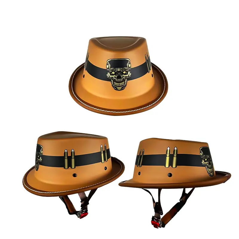 Caschi Vintage per mezza faccia da moto stile cowboy retrò personalizzati