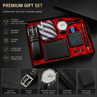Coffret Cadeau d'Accessoires Premium pour Hommes avec Marquage Personnalisé – 7 Pièces en Cuir Pleine Fleur (Montre, Portefeuille, Ceinture) pour la Reconnaissance des Employés