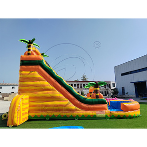 Commercial Grade PVC Yellow Marble Inflatable Water <b>Slide</b> with Pool <b>Large</b> Inflatable Palm Water <b>Slide</b> Jumping Castle - Product Image 2