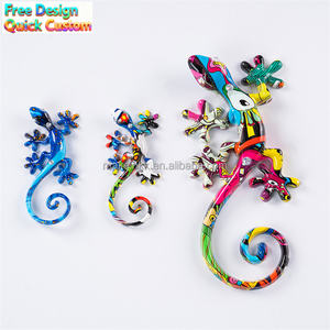 Juego de Decoración de Pared con Estilo Grafiti de Gecko - Esculturas de Lagarto de Resina Coloridas para Decoración de Interiores de Hogar/Oficina - Product Image 1