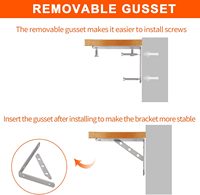 Supports d'étagère flottante triangulaires robustes en acier inoxydable de 8 pouces avec vis - Support mural à angle de 90 degrés