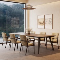 Ensemble de table de bureau en bois massif nordique pour 6 à 8 personnes, table de conférence, de réception et de négociation avec chaises pour le salon