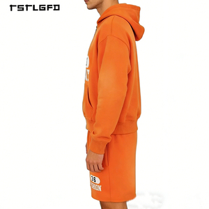 Sudadera con capucha de verano para hombre, personalizada, transpirable, de punto de 480g, con lavado ácido, estilo urbano, corta, vintage, con cremallera, 100% algodón, sin costuras, efecto desgastado por el sol - Product Image 3