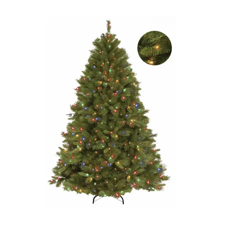 Продажа с завода, роскошная ПЭ предварительно зажженная искусственная Рождественская елка