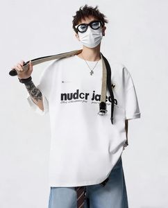 T-shirt Oversize in Cotone 100% da 230g con Stampa Logo a Girocollo, Morbida e Traspirante, Stile Streetwear per Primavera Estate - Product Image 3