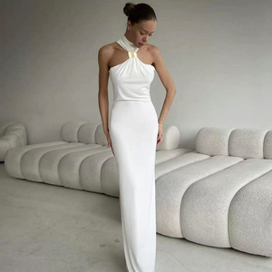 Abiti Estivi da Donna Aderenti Senza Maniche, Nuovo Design 2026, Elegante <span class=keywords><strong>Vestito</strong></span> a Mezza Lunghezza con Spacco Sexy sul Fianco - Product Image 4