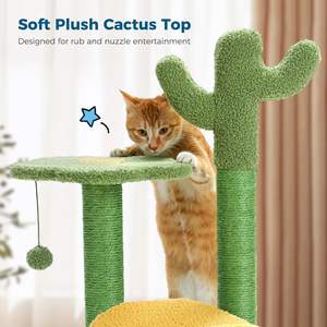 Arbre à <span class=keywords><strong>chat</strong></span> de style cactus avec griffoirs en sisal, perchoir en peluche et jouet suspendu-Condo et grattoir <span class=keywords><strong>pour</strong></span> <span class=keywords><strong>chat</strong></span> d'intérieur à plusieurs niveaux - Product Image 3