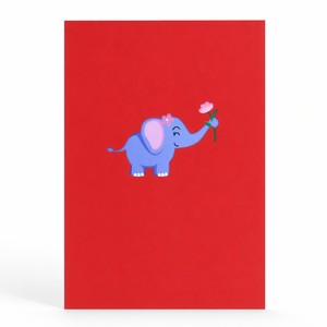 Tarjeta de felicitación 3D con diseño de elefante, tarjeta de cumpleaños hecha a mano, tarjeta de invitación personalizada para baby shower, festival, regalo para niños - Product Image 3