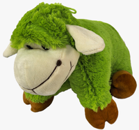 Nouveau design, coussin en peluche d'agneau déformable bleu et vert, oreiller multifonctionnel en forme de mouton, rembourrage en coton, unisexe