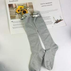 <span class=keywords><strong>Chaussettes</strong></span> décontractées en coton absorbant la transpiration, style coréen, soie brillante argentée, nœud d'oignon, automne 2025 - Product Image 4