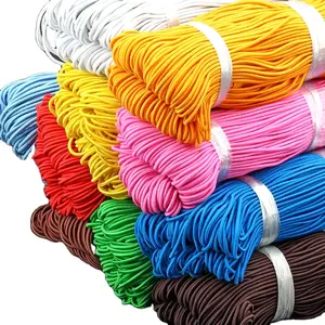 Round Elastic Cord mm or 2 mm 2.5 mm or 3 mm high strength colorful round elastic cord rope latex for clothes