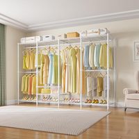 Séchoir à linge d'intérieur moderne en acier au carbone, imperméable, léger, durable, à double poteau, 4 niveaux, pliable, sur roulettes, multifonctionnel