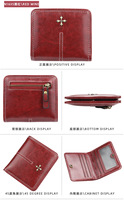 Dompet Wanita Baellerry Multi Slot Kartu Bahan Kulit PU Berlapis Minyak Portemonnaie Femme Grosir Dompet Mini Lucu untuk Wanita
