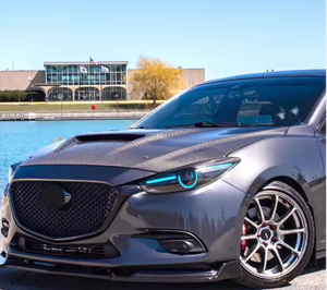 Cubierta de capó de <span class=keywords><strong>motor</strong></span> de fibra de carbono al por mayor de fábrica para Mazda 3 Axela para 2014-2019 cubierta de apertura hecha en China piezas de repuesto perfectas - Product Image 4