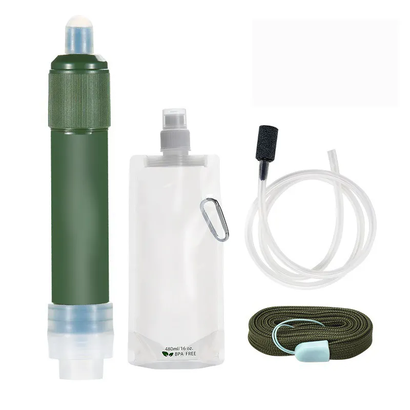 Мини-походный персональный очиститель для выживания на открытом воздухе, соломенный фильтр для походов, путешествий и готовности к чрезвычайным ситуациям