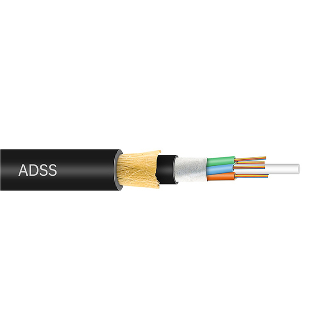 Factory price Outdoor Aerial PE Double Jacket 200m Span 24/48/72/96 ADSS Fiber Optic Cable with 1/2/4 Core 1km MOQ