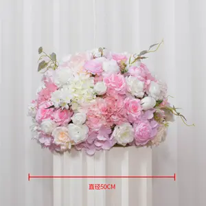 Искусственные цветы Декор Свадебный Шелковый свадебный стол ручной работы Искусственный Розовый Красный Белый Роза центральный цветок шар