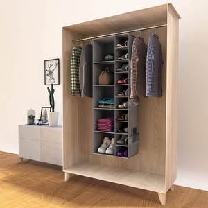 Organizador de Zapatos de 5 Niveles con Tapa Abatible, de Tela No Tejida, Gabinete de Zapatos Reforzado con Cajones para Sala de Estar, Almacenamiento de Zapatos y Bolsos - Product Image 3