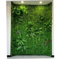 Plantes vertes murales artificielles 3D personnalisées Prix buis artificiel Fleur verticale Décoration murale Plantes murales artificielles Tapis