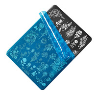 Plaque d'estampage multi-styles pour ongles Lune, fleurs, papillons et design français Outil d'impression d'ongles en acier inoxydable