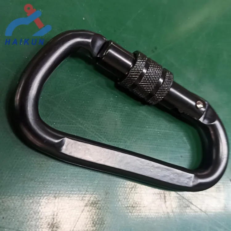 Carabiner รูปไข่ที่แข็งแกร่งในสีดำ/ฤดูใบไม้ผลิตะขอสแน็ป