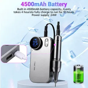 Portable Rechargeable Nail <b>Drill</b>, Professional Electric Nail File for Thick Acrylic Nails, Salon & Home Use - Product Image 5