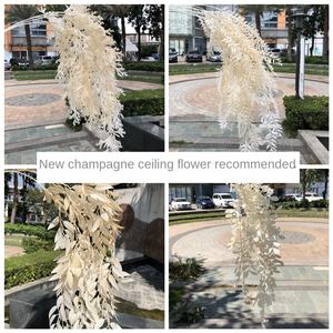 LO-625 Vente en gros de fleurs artificielles de champagne, assortiment de roses en soie, hortensias, tiges florales mixtes pour la décoration de mariage - Product Image 6