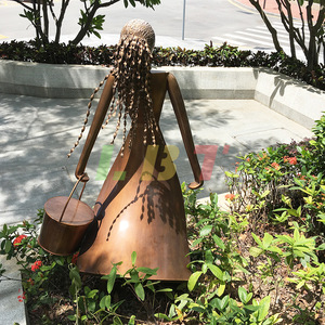 Escultura Abstracta de Fibra de Vidrio Estilo Bronce para Parque al Aire Libre, Personalizable, Hecha a Mano, para Montaje en Suelo - Product Image 1