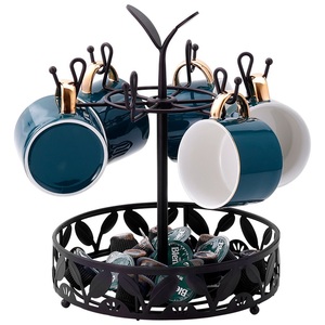 Moderno Soporte Giratorio Ecológico para Tazas y Cápsulas de Café, Escurridor de Hierro Forjado para Tazas - Product Image 5