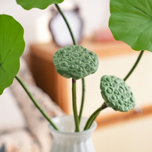 CL43004 Tallo de Capullo de Loto Artificial, Capullo de Semilla Falsa Realista, Capullo de Loto Verde Natural para Decoración Zen, Arreglos Florales Asiáticos - Product Image 3