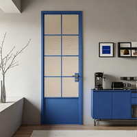 Porte intérieure sur mesure de style rétro français, à panneau plat et à simple battant, pour appartement