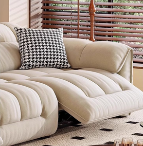 Espacio Minimalista Moderno, Cabina Eléctrica, Sala <span class=keywords><strong>de</strong></span> Estar Funcional, Apartamento Pequeño para Tres Personas, Sofá <span class=keywords><strong>de</strong></span> Cuero Estilo Crema Francés - Product Image 4