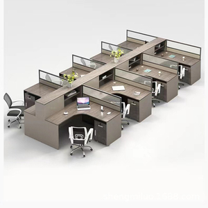 Escritorio de oficina de 4 plazas Escritorio de oficina en forma de L muebles de oficina - Product Image 3