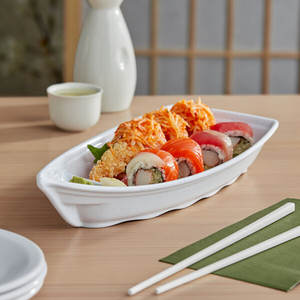 Plato de Melamina Blanco Único para Servir Sushi, Vajilla para <span class=keywords><strong>Restaurante</strong></span> Japonés - Product Image 1