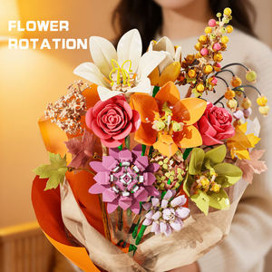 MJI 13121 - Juego de Bloques de Construcción de Flores Creativas, Ramo de Rosas, Jacintos, Tulipanes y Hortensias, Bloques de Ensamblaje, Ladrillos de Juguete - Product Image 5