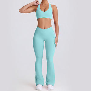 Vêtements <span class=keywords><strong>de</strong></span> <span class=keywords><strong>sport</strong></span> en vente chaude, 75% polyamide, 25% élasthanne, pantalon <span class=keywords><strong>de</strong></span> yoga évasé <span class=keywords><strong>pour</strong></span> grande fille, ensemble <span class=keywords><strong>de</strong></span> vêtements <span class=keywords><strong>de</strong></span> <span class=keywords><strong>sport</strong></span> à étiquette privée, ensemble <span class=keywords><strong>de</strong></span> vêtements <span class=keywords><strong>de</strong></span> <span class=keywords><strong>sport</strong></span> <span class=keywords><strong>pour</strong></span> femmes - Product Image 3