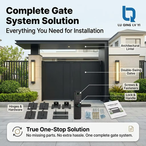 Système moderne de <span class=keywords><strong>portail</strong></span> et de auvent en aluminium, <span class=keywords><strong>portail</strong></span> d'entrée thermolaqué antirouille pour entrepreneurs en villas - Product Image 2