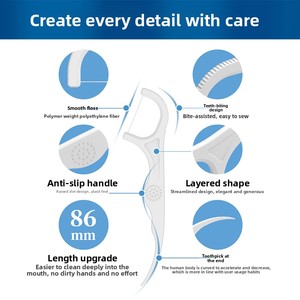 Logo personalizzato filo filo filo di plastica usa e getta spazzola per la cura orale filo filo filo filo di gomma per la cura dei denti di pulizia OEM all'ingrosso - Product Image 3